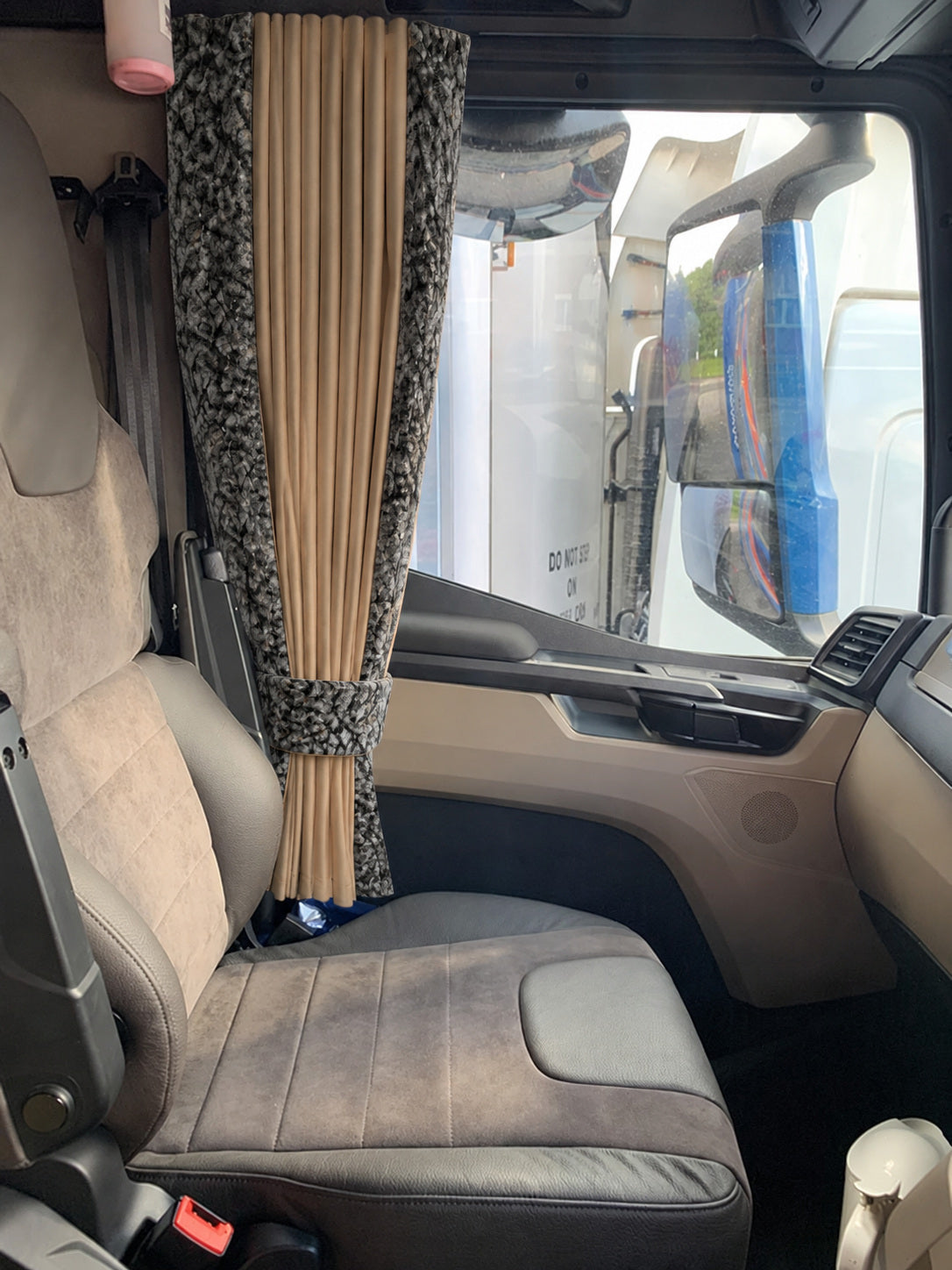 BoutiqueduRoutier™ | Truck Curtains Danish Plush Grey – Beige