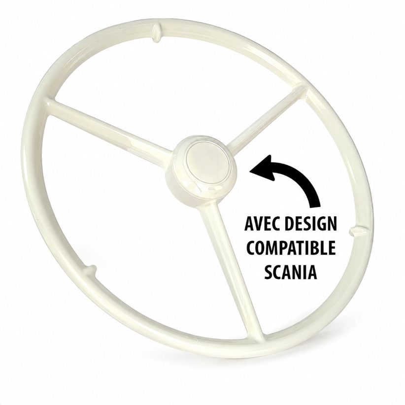 BoutiqueduRoutier™ | 3-Spoke Steering Wheel Scania R/NextGen – White Vabis Logo