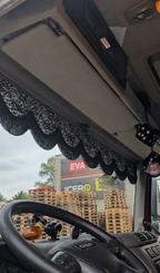 BoutiqueduRoutier™ | Truck Front Window Curtain Danish Plush Grey