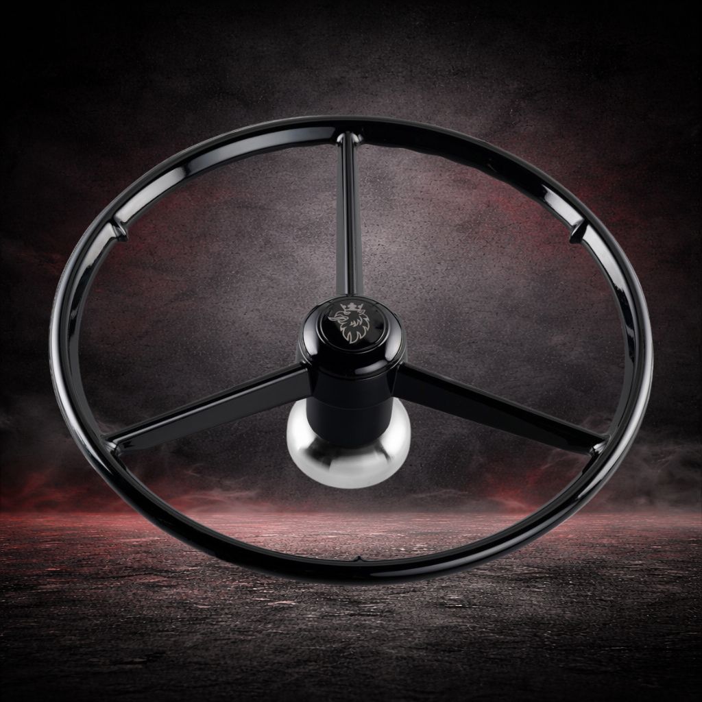 BoutiqueduRoutier™ | 3-Spoke Steering Wheel Scania R/NextGen – Black Griffin Logo