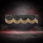 BoutiqueduRoutier™ | Truck Front Window Curtain Danish Plush Grey – Beige Fringe