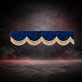 BoutiqueduRoutier™ | Truck Front Window Curtain Danish Plush Blue – Beige Fringe