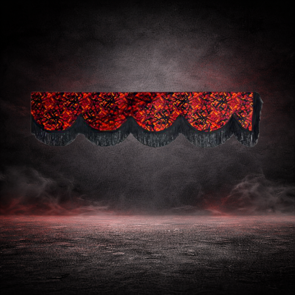 BoutiqueduRoutier™ | Truck Front Window Curtain Danish Plush Red