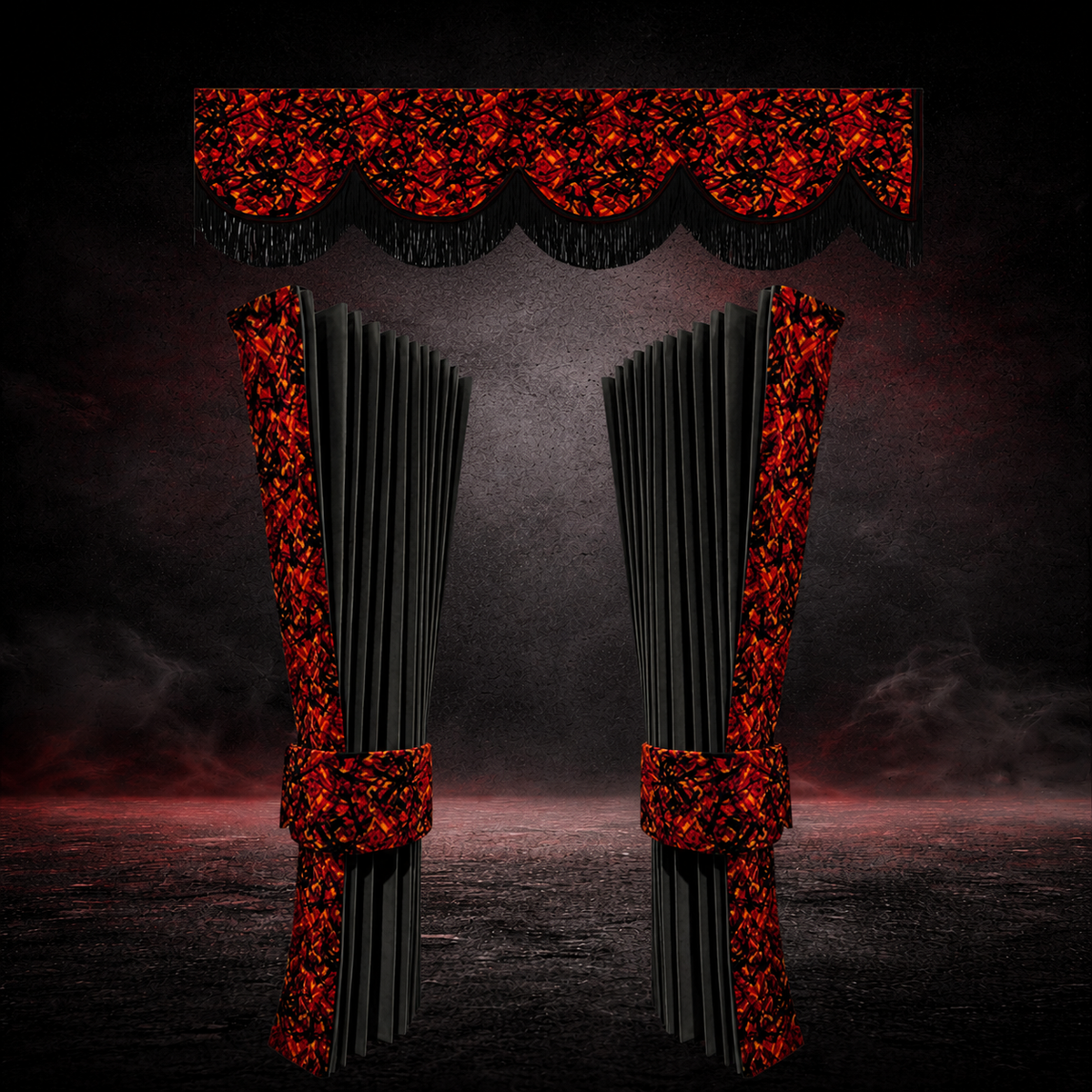 BoutiqueduRoutier™ | Truck Curtains Set Danish Plush Red